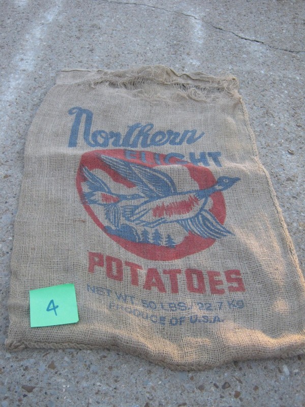 Vintage burlap sack Northern FLIGHT Potatoes Eagle Graphic U.S.A. empty sack