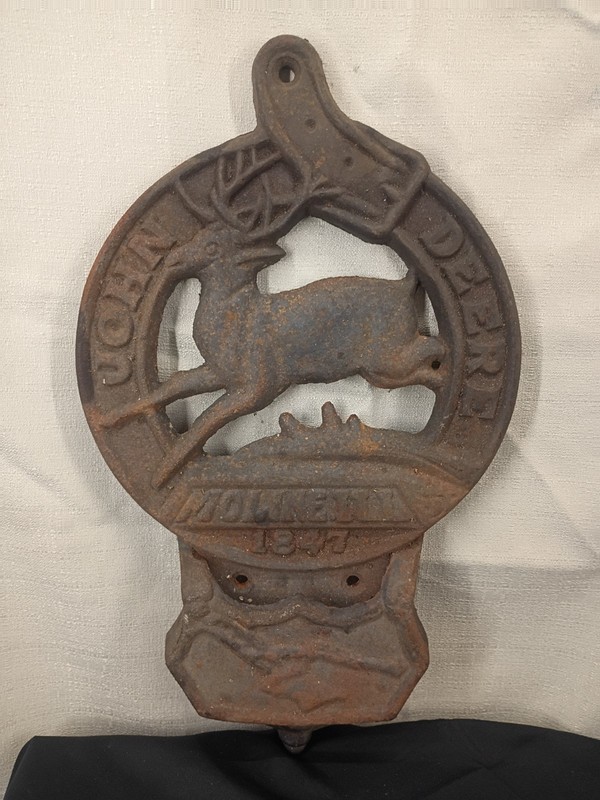 Vintage John Deere Cast Iron Wall Pocket Plaque Letter Mail Bill 10″ x 17″