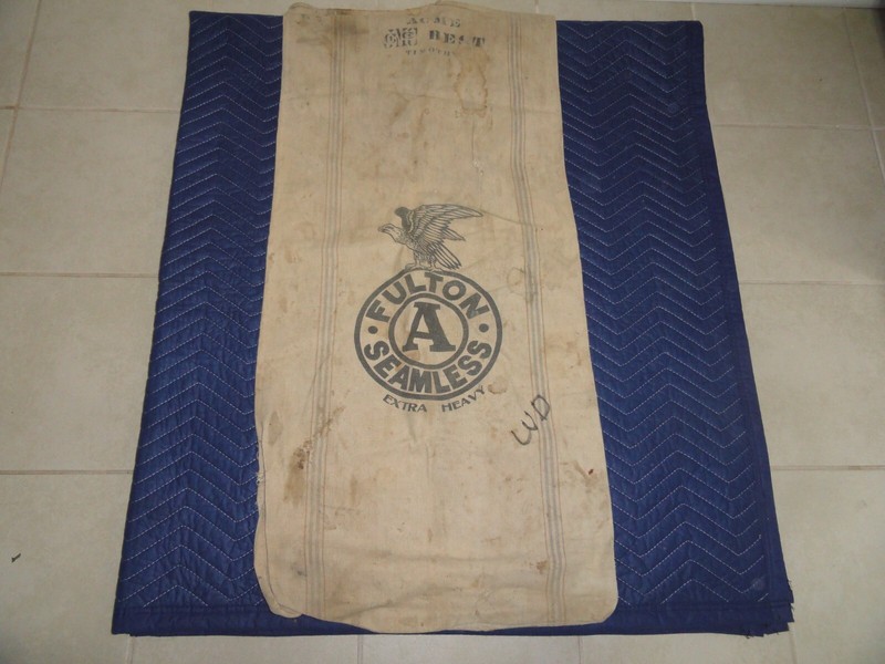 Vintage Fulton’s Feed And Seed Bag Hand Stitched Patch 42 x 19″