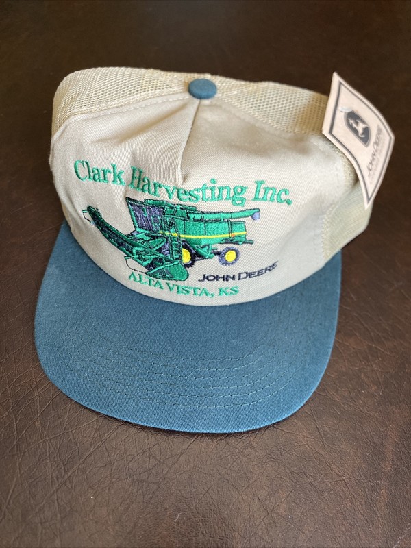 New JOHN DEERE tractor k products mesh trucker snap hat combine equipment NWT
