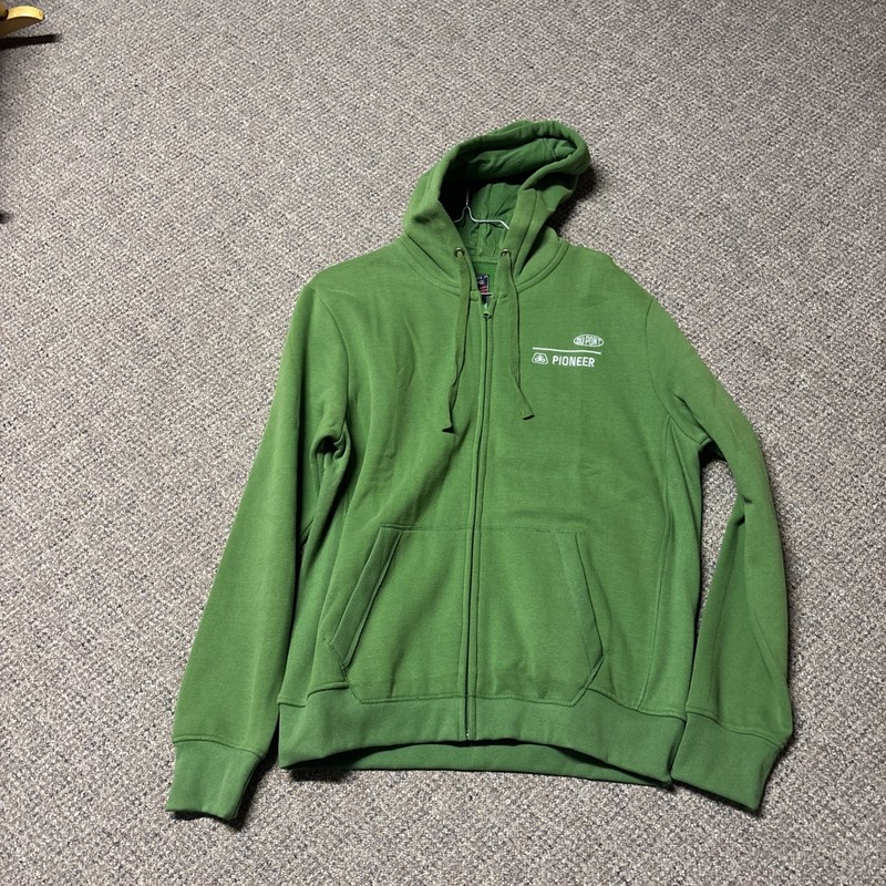 Dupont Pioneer Seeds Mens Full Zip Hoodie Lg Green Cotton. Never Worn
