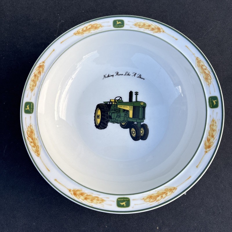 John Deere Amber Waves Cereal Soup Bowls 6.5” Farm Tractor Vtg
