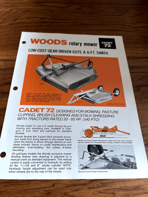 Woods Cadet 72 Rotary Mower Brochure FCCA ver2