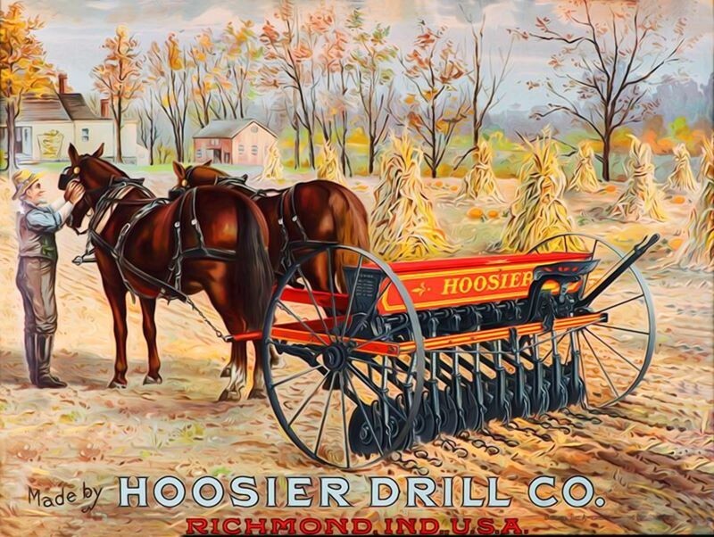Hoosier Drill Co. of Richmond, Indiana NEW METAL SIGN: 9×12″ Free Shipping