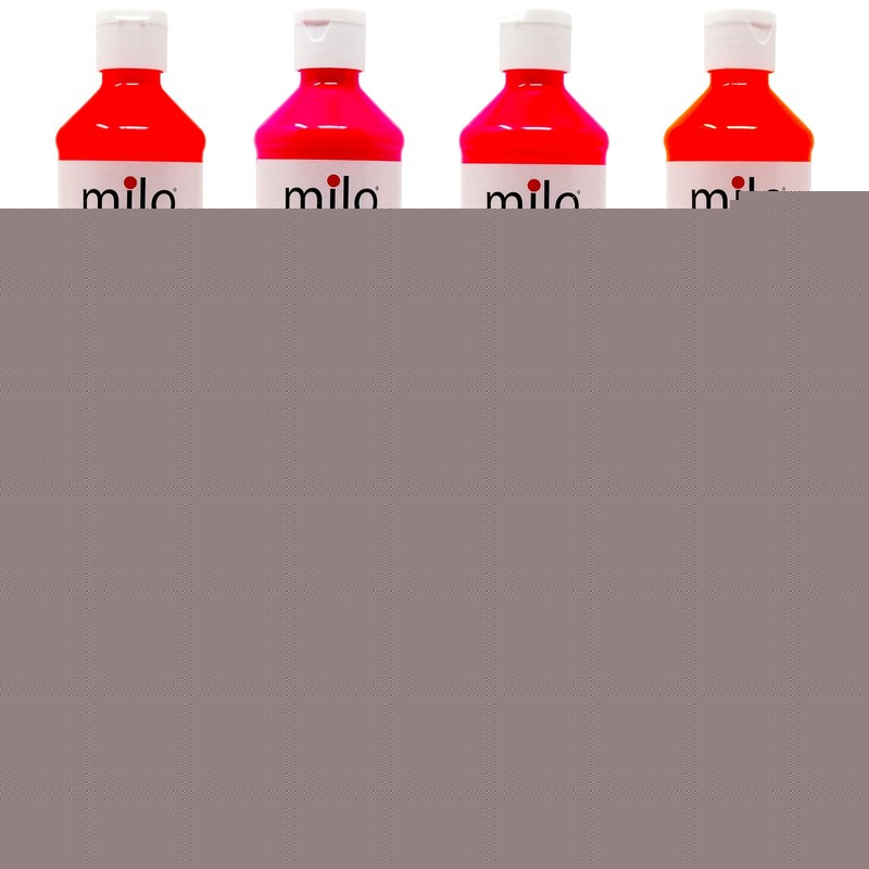 Milo Fluorescent Neon Washable Paint Kids 8oz 8 Colors UV Reactive Made in USA
