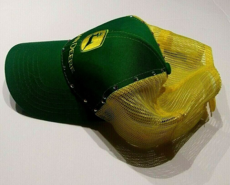 John Deere Tractors Hat With Rhinestone RARE Snapback Trucker K - Products gallery