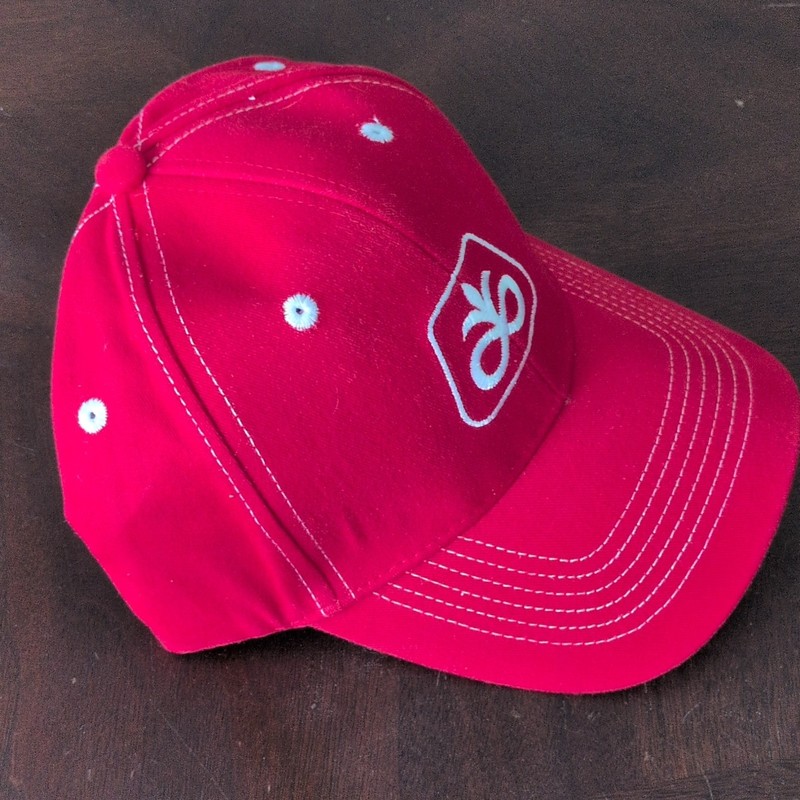 Pioneer DuPont Red White Agriculture Ad Hat Seed & Feed Company hook and loop gallery