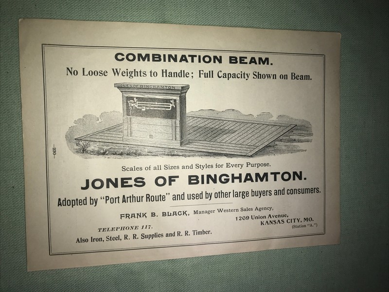 1898 Jones of Binghamton Scales Farm Advertising – Kansas City – Missouri