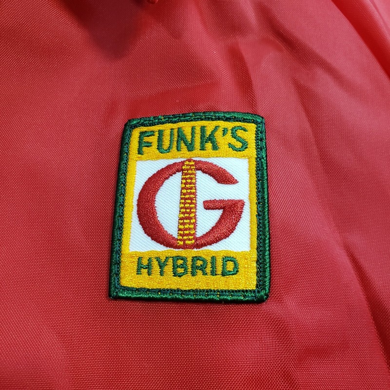 Vintage Funks G Hybrids Jacket Small Red Corn Seed Swingster Lined Snap Up