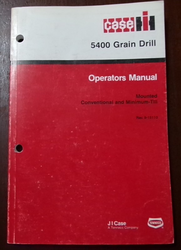 Case IH 5400 Grain Drill Operator’s Manual 1990