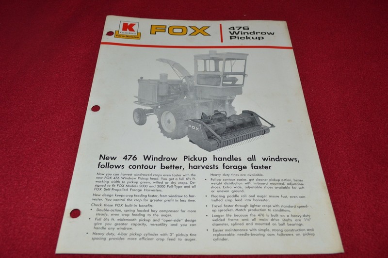 Fox River Tractor 476 Windrow Pickup Dealer’s Brochure YABE15