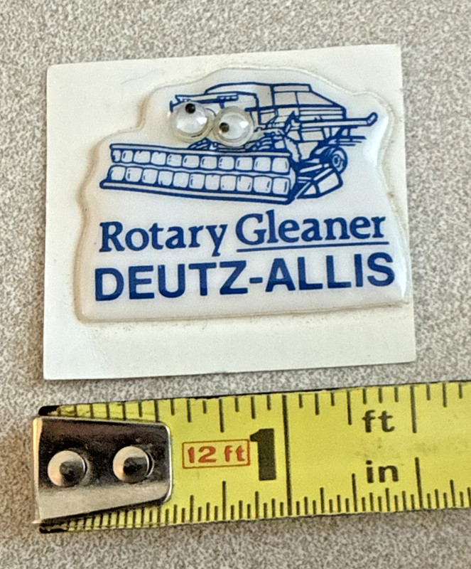Vintage Deutz-Allis Rotary Gleaner Crazy Eyes Plastic Sticker Promo Advertising