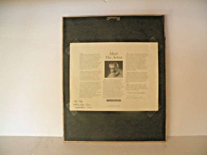 1992 JOHN DEERE FRAMED MODEL B TRACTOR & STORY WALL MOUNT EDWARD C SCHAEFER gallery