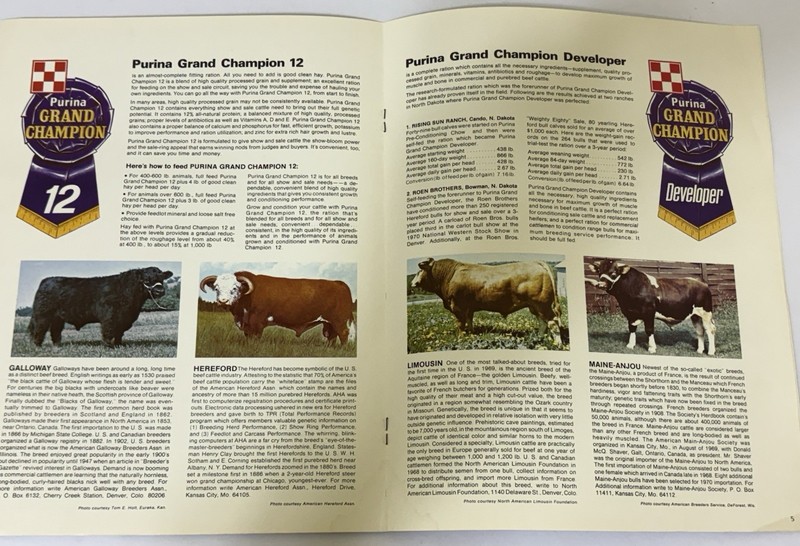 1970 Purina GRAND CHAMPIONS Cattle Book - Feed Advertising Brochure CHECKERBOARD gallery