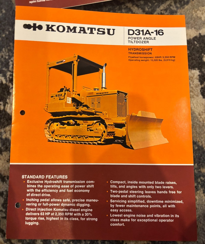 Komatsu D31A Power Angle Tiltdozer Brochure AMIL25