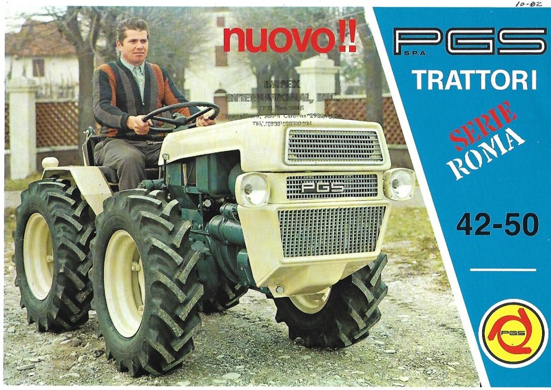 Farm Tractor Data Sheet – PGS – Roma 42-50 – c1982 Brochure (Italy) (F9066)