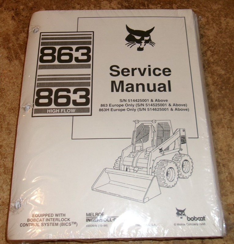 1998 bobcat 863 skid loader service manual sealed new