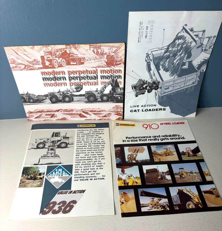 Caterpillar Wheel Loader Tractor Brochure Lot 2-7 Pg Models 910 936 966 944 922