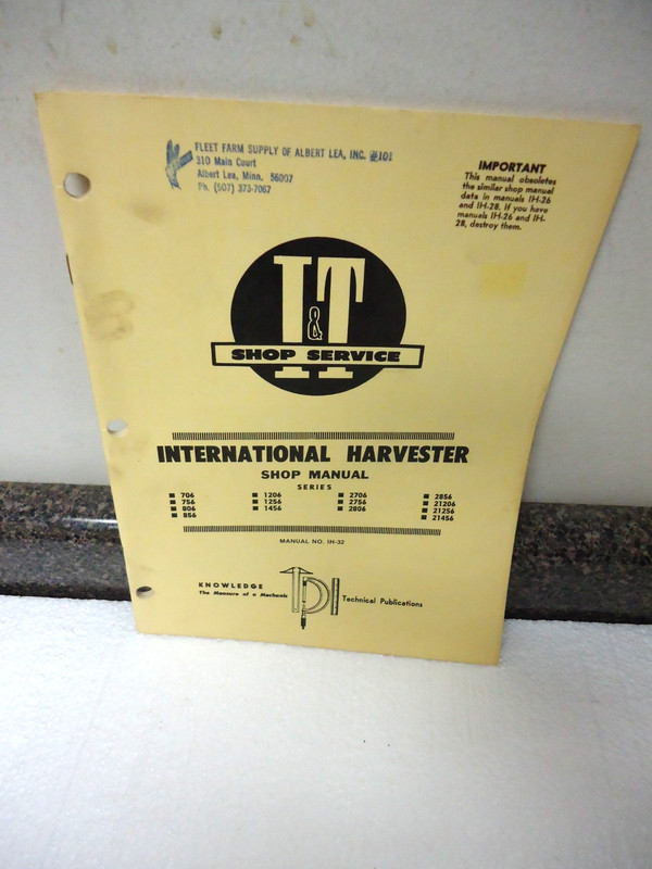 1971 – International Harvester Shop Manual #IH-32 – Binder Style! FREE Shipping!