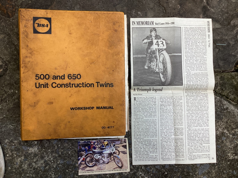 Original Vintage BSA 500 & 600 Unit Construction Twins Workshop Manual Notebook