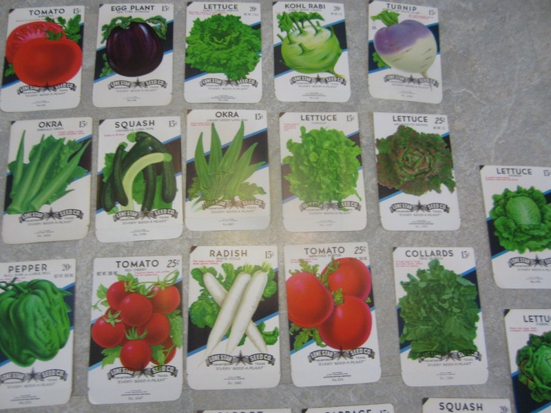 Lot of 47 Old Vintage 1960's-70's - VEGETABLE SEED PACKETS - Lone Star - EMPTY gallery