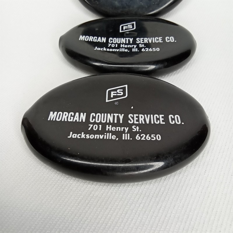 Vintage Advertising Coin Purse Set Of 3 FS Morgan County Service Jacksonville IL gallery