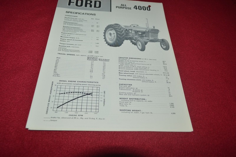 Ford 4000 Tractor Dealer’s Brochure YABE18