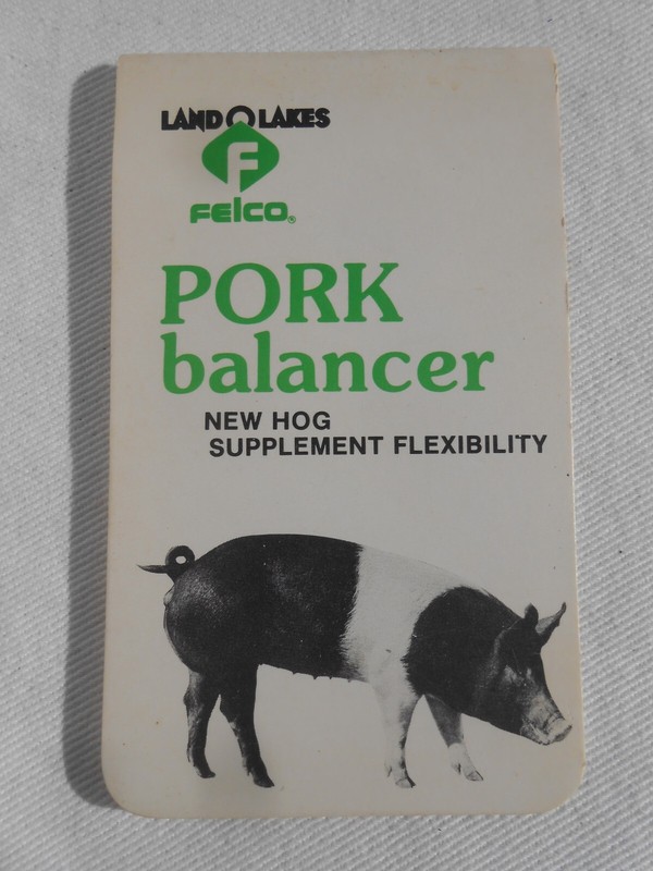 Vintage Land O Lakes Felco Swine Pork Balancer New Hog Supplement Notepad Memo