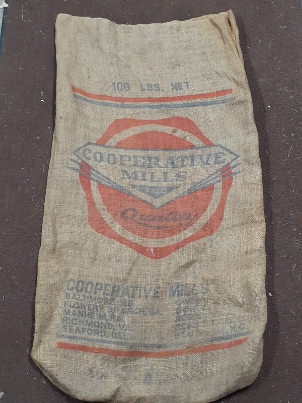 Vintage Burlap Feed Sack Cooperative Mills
