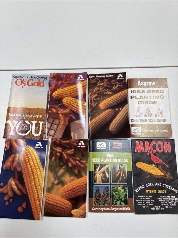 Farm Seed Books Vintage 80s-90s Asgrow, O’s Gold And Macon Seed Lot Of 8 Books
