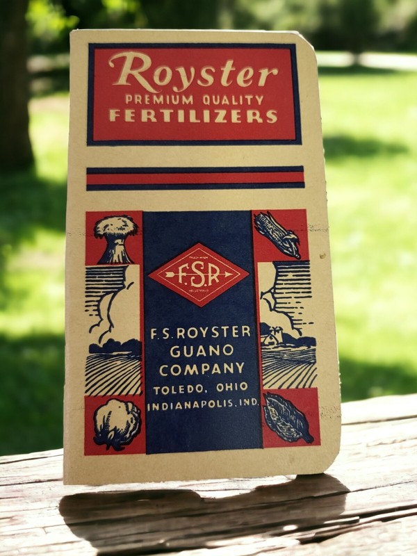 Royster Fertilizer 1944 Toledo, Ohio Little Memo Booklet Calendar, Note Pages