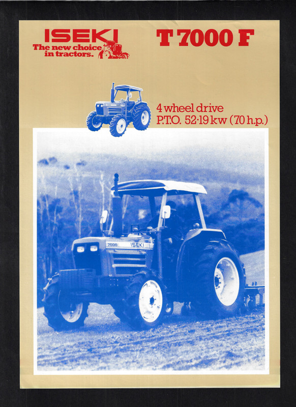 ISEKI T 7000 F 4WD TRACTOR FLYER TYPE BROCHURE