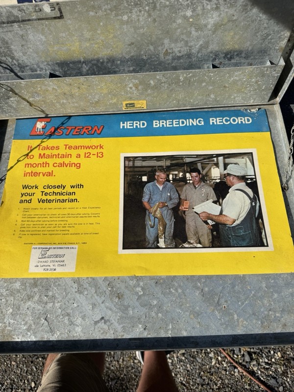 Vintage Wirthmore Feeds Farm Breeding Chart Holder 19.5x14.5 X 1.5” Galvanized gallery