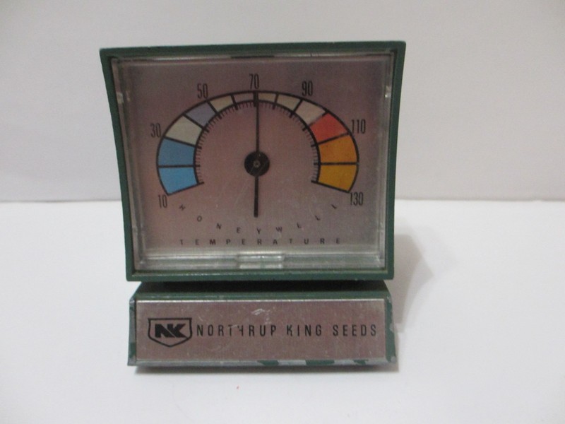 VINTAGE MCM NK SEEDS HONEYWELL THERMOMETER DESK TOP NORTHRUP KING ADVERTISING