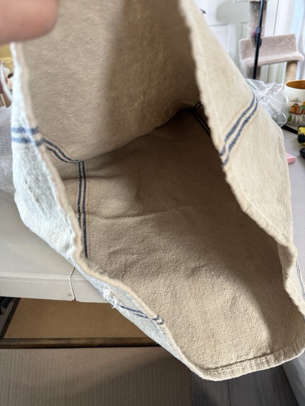 Vintage Grain Sack Bag 18”x40” Seamless Farm House Ticking Primitive gallery