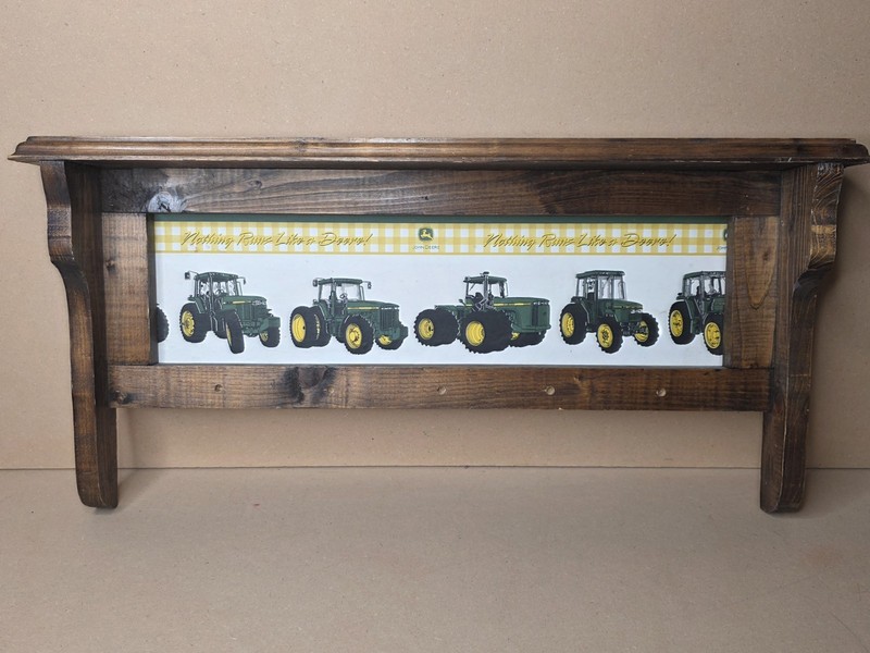 John Deere Shelf Solid Wood Wall Hanger Handmade Trinket Decorative 25.5″ x 13″