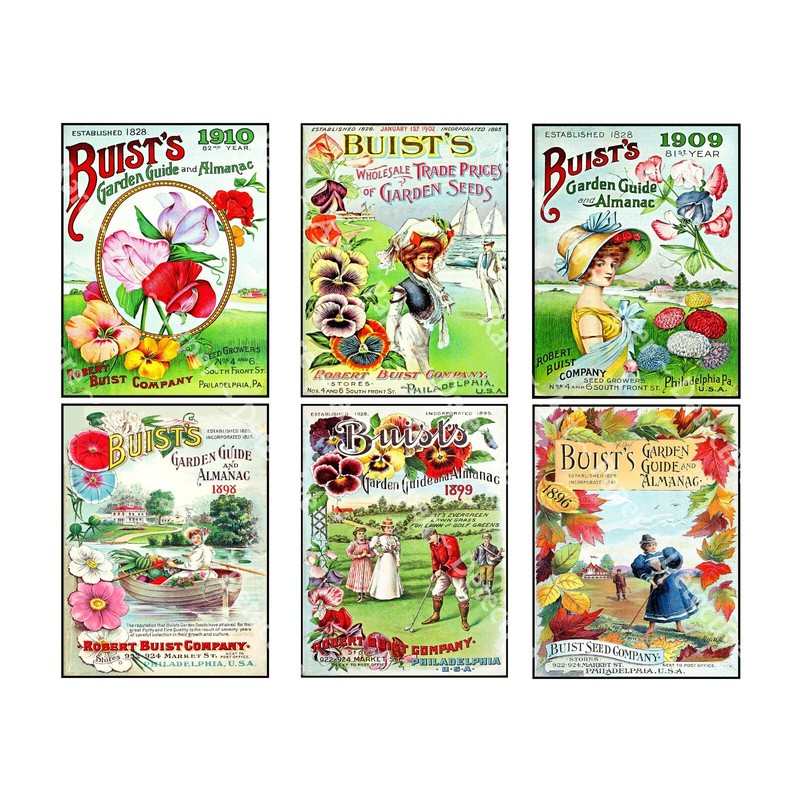 Seed Packet & Gardening Gifts, Garden Sticker Reproductions, Vintage Seed Art