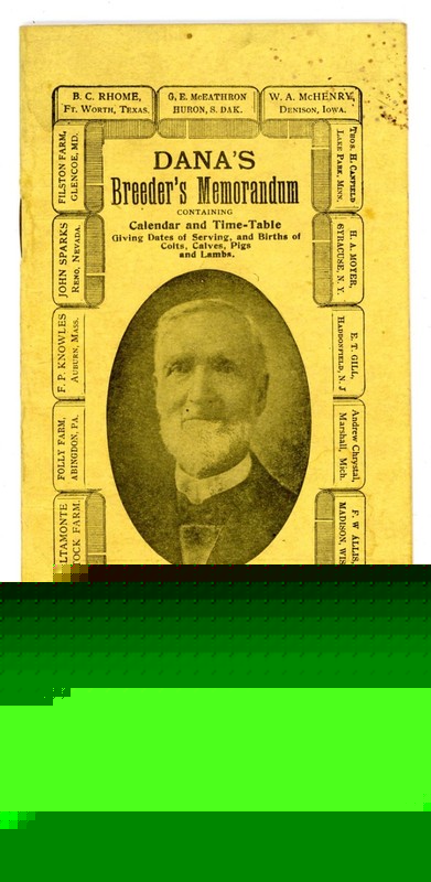 Dana’s Stock Labels & Breeder Memorandum C H Dana West Lebanon New Hampshire