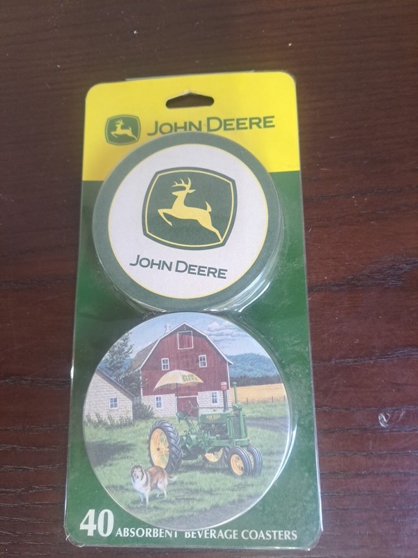 John Deere Absorbent Beverage Coasters Package Of 40
