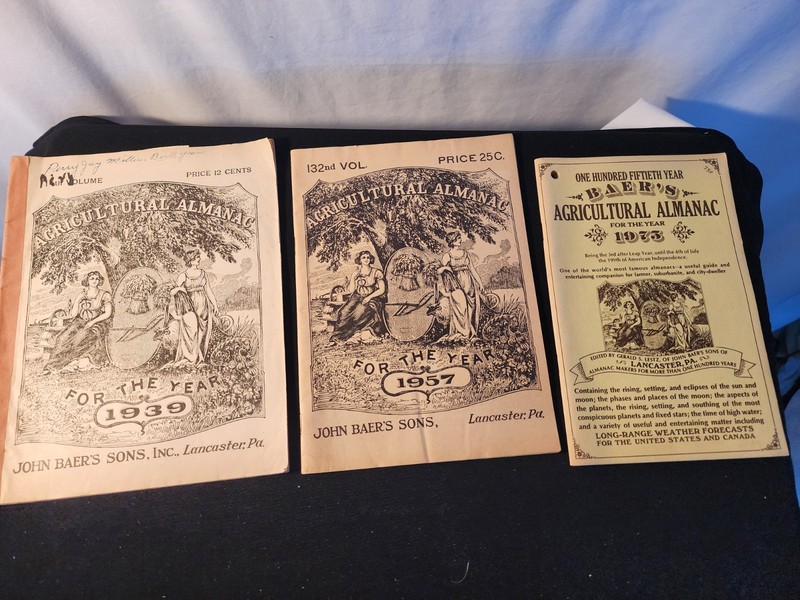 Vintage 1939/1957/1975 John Baers Sons Agricultural Almanac Lancaster Penn