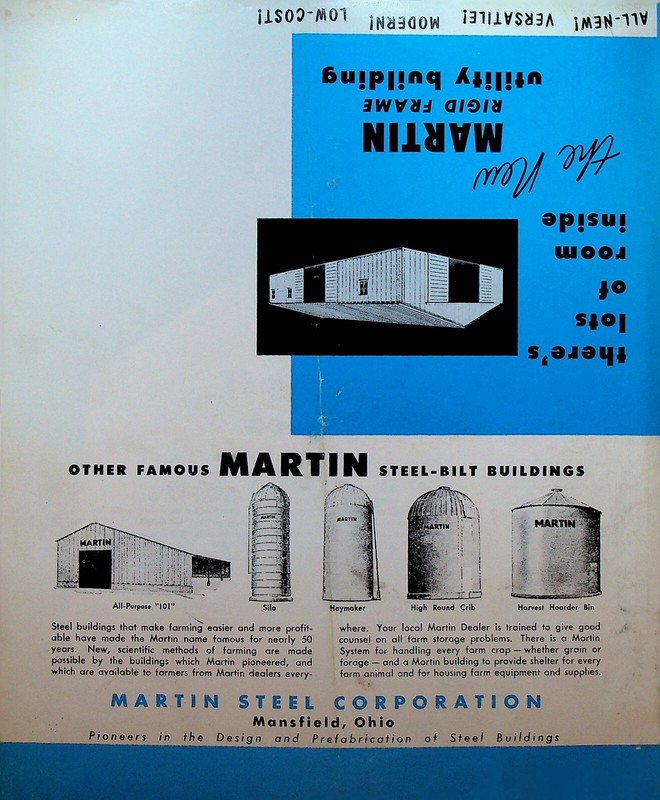 Martin Steel Mansfield Oh Rigid Frame Utility Building Brochure Farm 1960s gallery