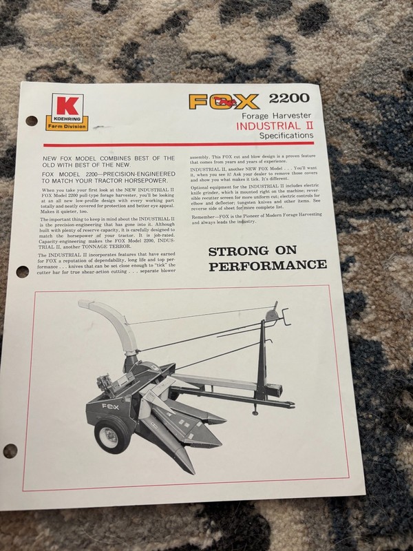 Fox 2200 Forage Harvester Brochure FCCA25