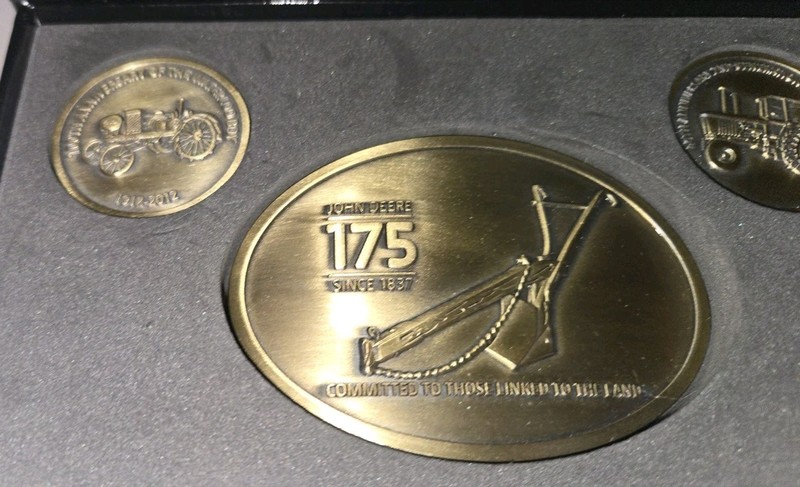 2012 John Deere 175th Anniversary Belt Buckle 2 Tokens Waterloo Iowa gallery