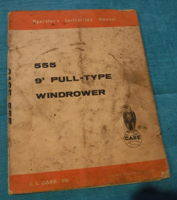 CASE 555 9′ Pull Type Grain Windrower Operator’s Manual SOFTCOVER J I CASE VINTA