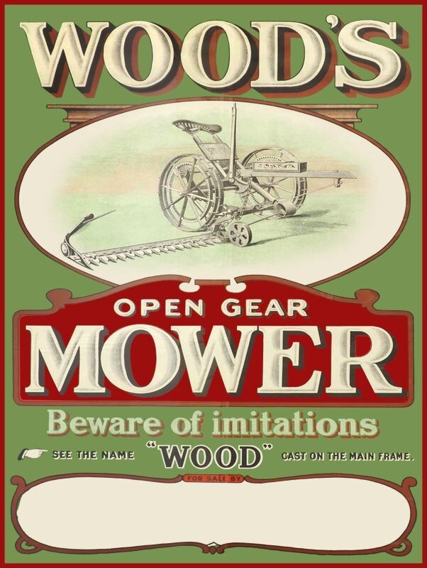 Wood’s Wood Open Gear Mower Dealer Style New Metal Sign: 9×12″ Ships Free