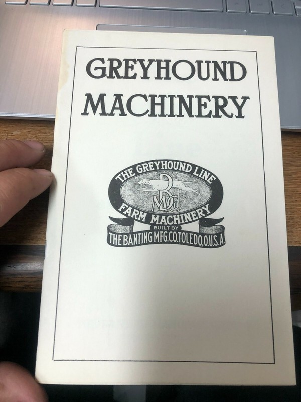 REPRINT ! Greyhound Machinery farm equipment catalog 1916