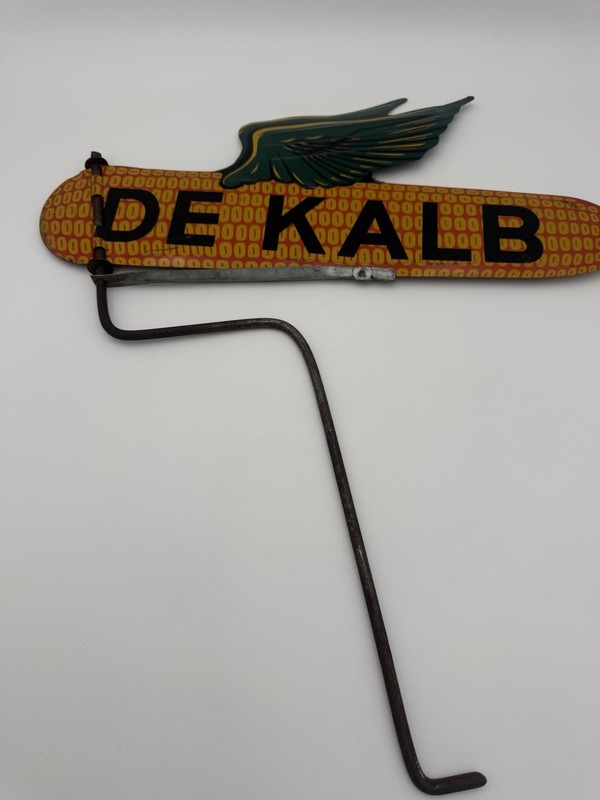 HTF 1920s-1940s VTG DEKALB Seed Metal Weathervane Sign Double-Sided Advertising