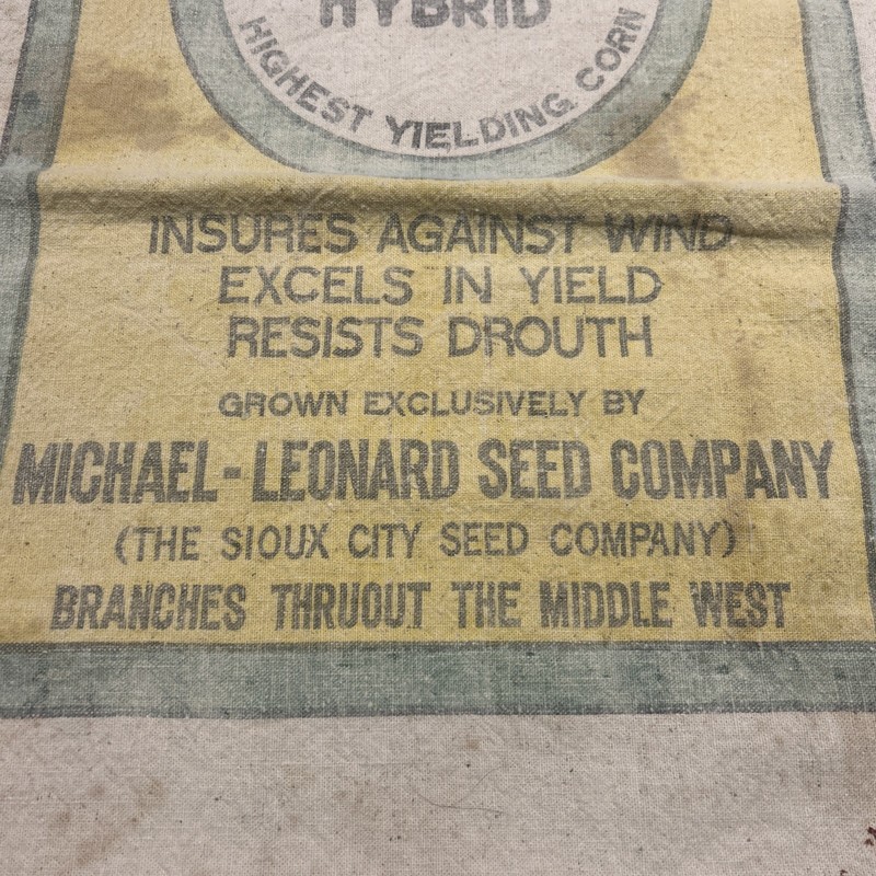 RARE Vintage IOWEALTH Hybrid Sioux City Advertising Cloth Corn Seed Sack gallery