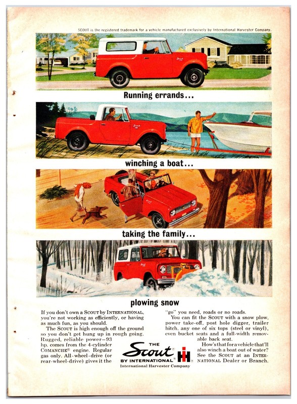 1964 International Harvester Scout Truck Print Ad (6.5in x 9in) Advertisement