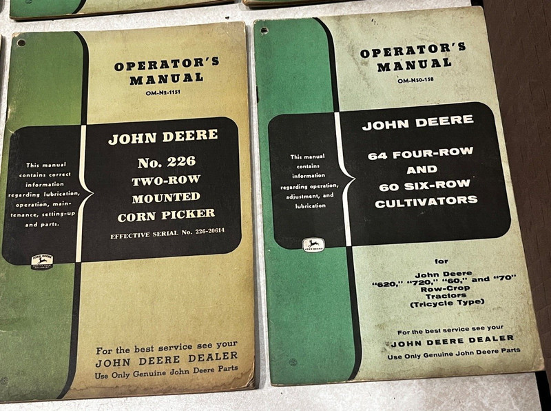 10 VINTAGE JOHN DEERE OPERATOR MANUALS,ALL DIFFERENT, NICE USED MIXED LOT, gallery